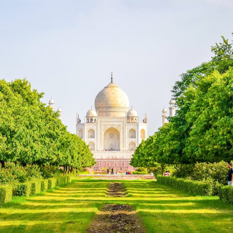 Taj Mahal in Agra India during sunrise