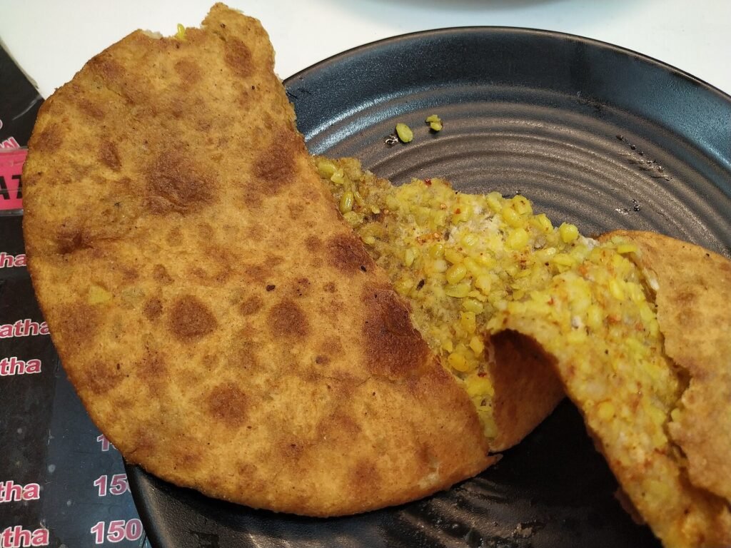 Dal parantha from Paranthe Wali Gali tasted on the Old Delhi food walk